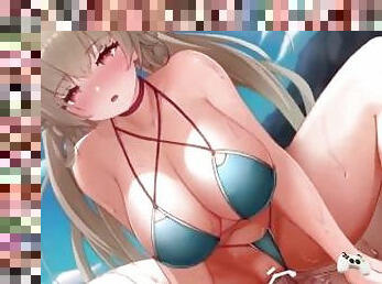 groß-titten, erotisch-mutti, blondine, anime, hentai, 3d, große-brüste