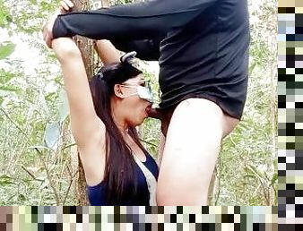 Pinay outdoor series - delicious blowjob sa gubat after jogging