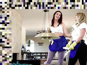 GIRLSWAY - Naturally Stacked House Cleaners Take A Break To Passionately Fuck In Their Dream House