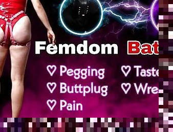 Femdom Battle Arena! Mixed Wrestling Pegging Taste Test BDSM Bondage FLR Real Homemade Milf Stepmom