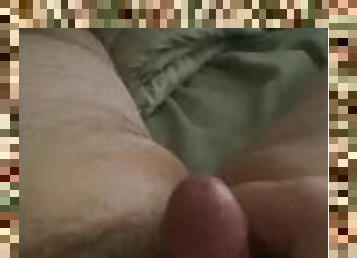 Stroking my small thick cock