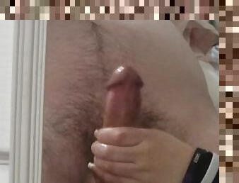 Jacking off step dad while mommy is in the shower