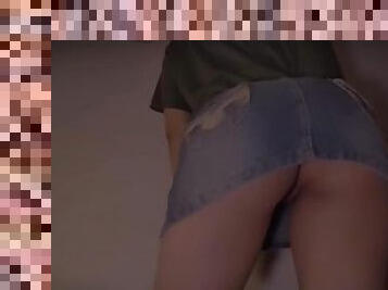 Big booty Mini Skirts Try On Haul - Upskirt No Panties