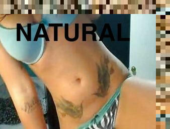 Tattooed brunette EmmaInk poses naked
