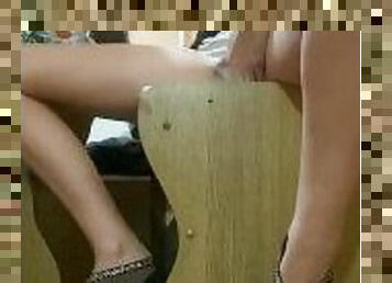 Skinny mistress shows her long legs, heels . Onlyfans:@skinny_miya