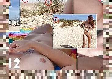 tetas-grandes, masturbación, nudista, público, amateur, paja, playa, exhibicionismo