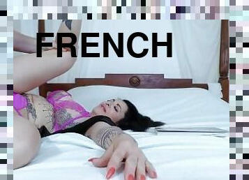 Hard fucking in the bed with wild french tattooed Milf Alicia Dark