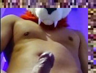 jock cat cums for you in fursuit ????