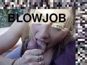 Blowjob in the car with a pretty blonde teen. I found her on Hookmet.com