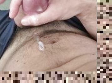 masturbation, public, amateur, ejaculation-sur-le-corps, gay, point-de-vue, ejaculation, solo