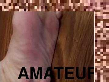 amatör, gay, fötter, fetisch, ensam