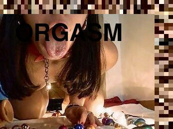 orgasm, kvinnligt-sprut, dildo, ensam, jul