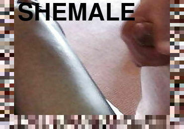 shemale, amatör, cumshot, par, ladyboy, strumpor, sprut, brittisk, underkläder, hotell