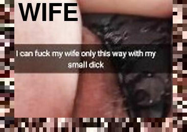 My dick is so small, so i can only barely rub my hotwife pussy