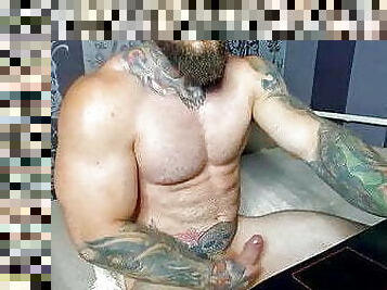 masturbation, énorme-bite, gay, musclé