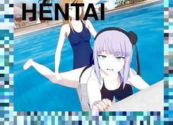 levrette, hentai, piscine, 3d