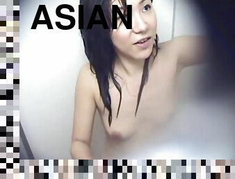 asiatic, imbaiere, public, japoneza, camera, plaja, spion, voyeur, dus, ascuns