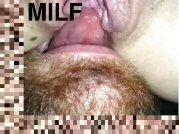 MILFs Creamy Pussy & Dirty Ass Licked While Jerking Off His Uncut Cock (Huge Cumshot In Slow Motion)