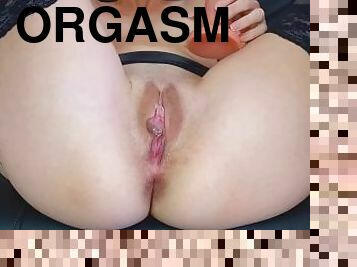 orgasm, fitta-pussy, tysk, svart, strumpor, smutsig, knullande, dildo, fitta, latex