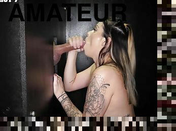 amatör, cumshot, gigantisk-kuk, deepthroat, första-gången, brunett, tatuering