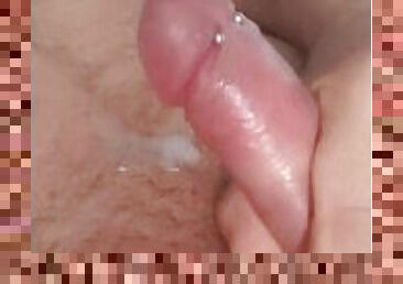 masturbation, amateur, ejaculation-sur-le-corps, ados, ejaculation, percé, solo