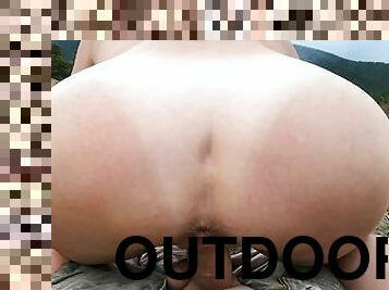 Outdoor sex by the fire and mosquito-bitten ass