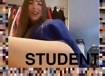 Student Jenna masturbated her wet puz