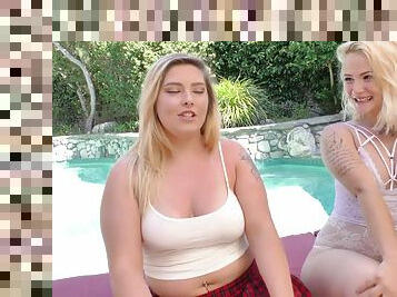 Fabulous nude sex between two chubby lesbian teens