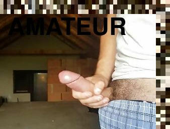 masturbation, amateur, ejaculation-sur-le-corps, énorme-bite, branlette, solo, bite