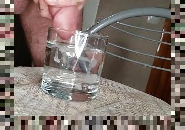 10inch TexasMeat cumming in Glass