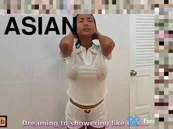Hot Asian Body in a Polo Shirt Shower