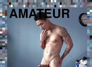 masturbation, amateur, ejaculation-sur-le-corps, énorme-bite, gay, branlette, secousses, collège, action, bite