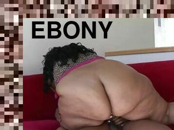 Young Ebony Plumper Rides Big Black Cock