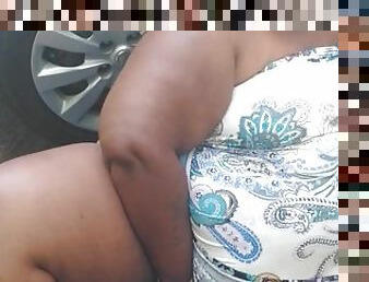 masturbação, orgasmo, na-rua, esguincho, amador, ébona, mulher-madura, brinquedo, bbw, bochechuda