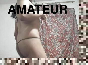 amatör, webbkamera, dansar, petit, verklighet, kuk, små-bröst