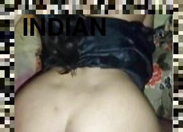 Indian girl in black bikini hot doggystyle