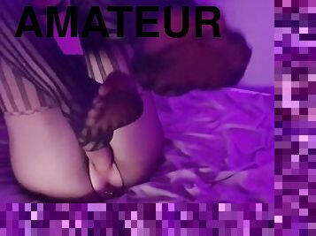 masturbation, amatör, anal, tonåring, leksak, fötter, strumpor, sprut, blond, underkläder