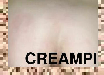 gravid, milf, creampie, slyna, sprut, blond, petit, hårt