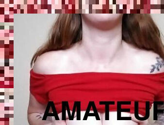 masturbation, bröstvårtor, amatör, rödhårig, juckande, smutsig, sprut, knullande, fetisch, string