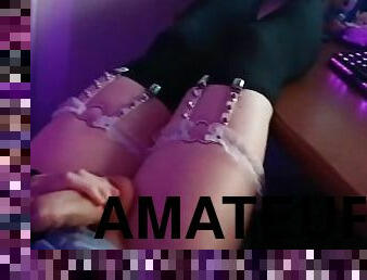 mastürbasyon-masturbation, travesti, amatör, üstüneyüzüne-boşalma, bakış-açısı, meni, britanyalı, sevimli, tek-kişilik, mini-etek