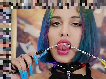 Rainbow Teen Bitch Roxy Lips Vs Tough Daddy Nick Rock ! Deep anal balls, slaps, licking male ass, hard NRX074 - AnalVids
