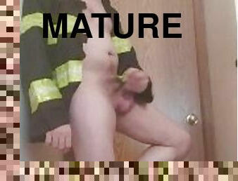 FIREFIGHTER Finally Off Duty Flexes and Jerks Big Hard Cock 4 U!