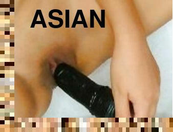 asiatisk, store-patter, fisse-pussy, latiner, tøs, snæver, dildo, patter, våd