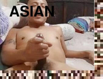 asiatisk, pappa, masturbation, amatör, gigantisk-kuk, hardcore, avrunkning, ensam, farsan, filipinsk