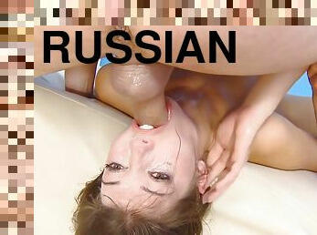 Susan Ayn, Denis Reed And Yuriy Sergeev - Russian Teen Gets Gaped Upside Down After Extreme Deep-throating