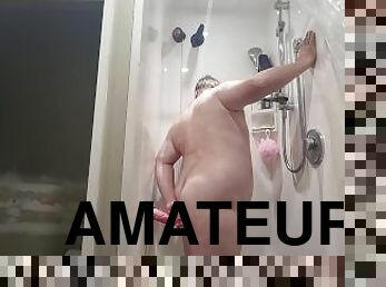 bañando, amateur, anal, juguete, gay, consolador, ducha, a-solas