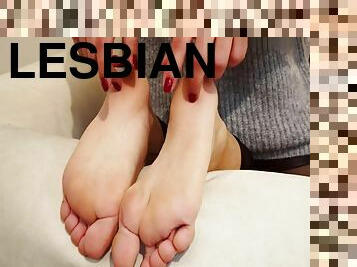 lesbienne, ados, pieds, point-de-vue, fétiche, noël