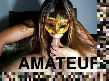 Masquerade Bitch Sucking And Giving The Pussy