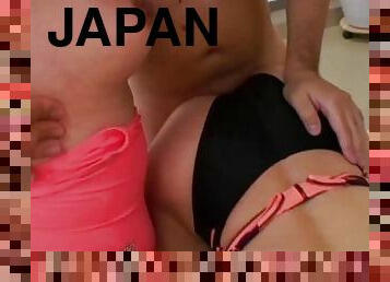 asiatisk, storatuttar, hårig, fitta-pussy, smal, avsugning, cumshot, milf, japansk, trekant