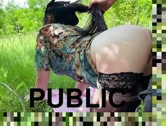 public, amateur, fellation, point-de-vue, ejaculation, bout-a-bout, forêt, dure